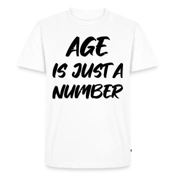 age is just a number - Men's Premium Organic T-Shirt - white - Front - Nico (187cm)