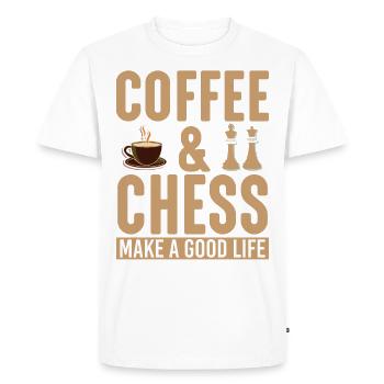 Coffee and chess - Men's Premium Organic T-Shirt - white - Front - Nico (187cm)