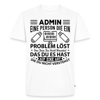 Administrator Admin - Männer Premium Bio T-Shirt - Weiß - Vorne - Nico (187cm)