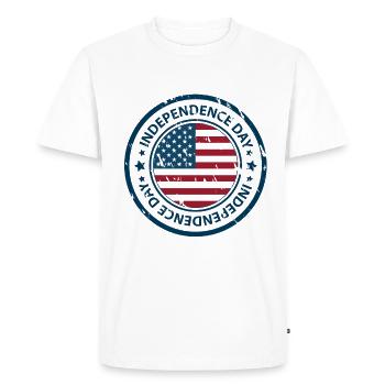 Drapeau Amérique - T-shirt Premium bio Homme - blanc - Devant - Nico (187cm)