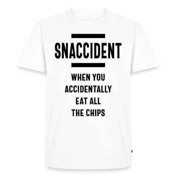 Snaccident lorsque vous mangez accidentellement toutes les frites - T-shirt Premium bio Homme - blanc - Devant - Nico (187cm)