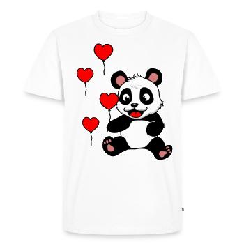 Panda bear kids birthday balloons gift - Men's Premium Organic T-Shirt - white - Front - Nico (187cm)