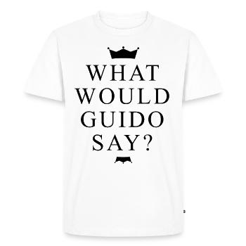 Que dirait Guido? Amusez-vous avec les couronnes - T-shirt Premium bio Homme - blanc - Devant - Nico (187cm)