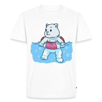 Bébé Ours Polaire Anneau de natation Enfants Enfants Natation - T-shirt Premium bio Homme - blanc - Devant - Nico (187cm)