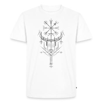 Vegvisir Runes Compass - Germanic Celts Vikings - Men's Premium Organic T-Shirt - white - Front - Nico (187cm)