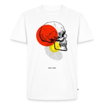 Hell yeah skull with circles drawing - Men's Premium Organic T-Shirt - white - Front - Nico (187cm)
