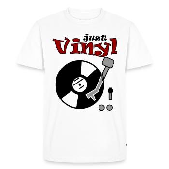 Just Vinyl - Platine vinyle rétro / tourne-disque - T-shirt Premium bio Homme - blanc - Devant - Nico (187cm)