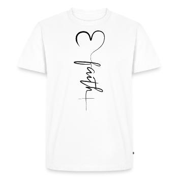 Christ Faith cross heart religion - Men's Premium Organic T-Shirt - white - Front - Nico (187cm)