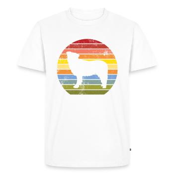 Border collie rétro Style Vintage des années 60 des années 70 - T-shirt Premium bio Homme - blanc - Devant - Nico (187cm)