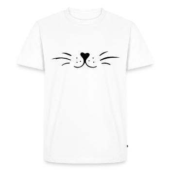 Conception de visage de chat minimaliste mignon - T-shirt Premium bio Homme - blanc - Devant - Nico (187cm)