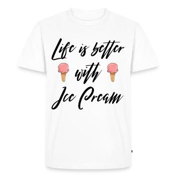 La vie est meilleure avec la crème glacée V2 - T-shirt Premium bio Homme - blanc - Devant - Nico (187cm)