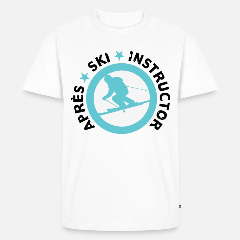 Après-Ski Instructor - Ski - Männer Premium Bio T-Shirt - Weiß