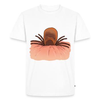 Tique, tiques, vermine, ravageur, insecte, dégoût - T-shirt Premium bio Homme - blanc - Devant - Nico (187cm)