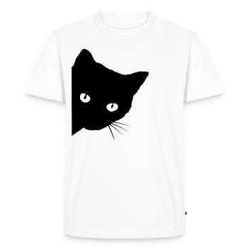 Chemise chat - T-shirt Premium bio Homme - blanc - Devant - Nico (187cm)