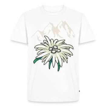 Mountains mountains peaks Edelweiß Blume Tirol - Men's Premium Organic T-Shirt - white - Front - Nico (187cm)