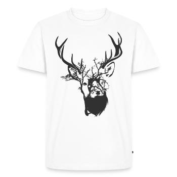 La vie sauvage - cerf sauvage - T-shirt Premium bio Homme - blanc - Devant - Nico (187cm)