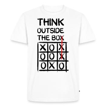 Think Outside The Box - Men's Premium Organic T-Shirt - white - Front - Nico (187cm)
