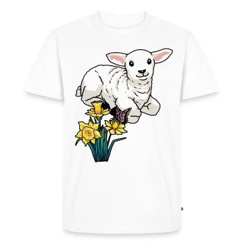 Bébé Agneau Mouton Pâques Enfants Joyeuses Pâques - T-shirt Premium bio Homme - blanc - Devant - Nico (187cm)