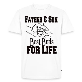Père et fils - T-shirt Premium bio Homme - blanc - Devant - Nico (187cm)