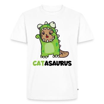Catasaurus cat dino costume dinosaure - T-shirt Premium bio Homme - blanc - Devant - Nico (187cm)