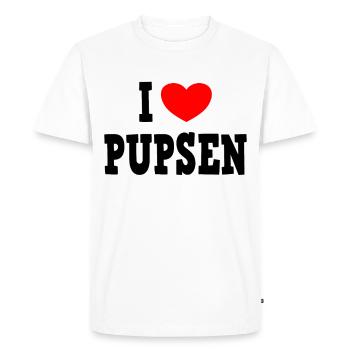 I LOVE PUPSEN - péter les flatulences - T-shirt Premium bio Homme - blanc - Devant - Nico (187cm)