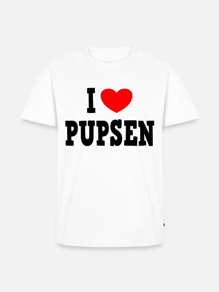 I LOVE PUPSEN - farting flatulence - Men's Premium Organic T-Shirt - white