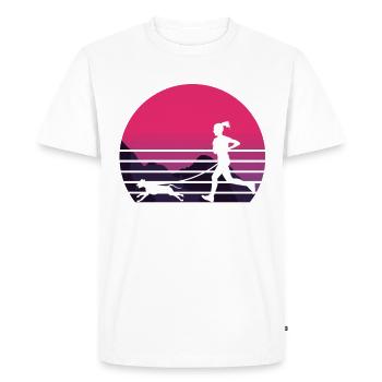 Canicross dog sport dog running trail running - Men's Premium Organic T-Shirt - white - Front - Nico (187cm)
