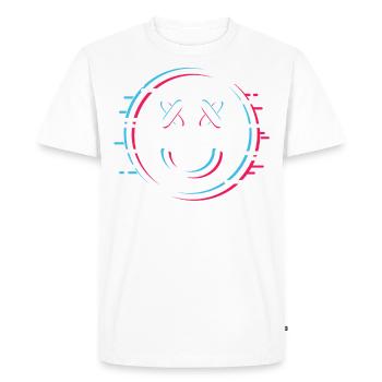 Fréquence du signal rave cool avec un souriant - T-shirt Premium bio Homme - blanc - Devant - Nico (187cm)
