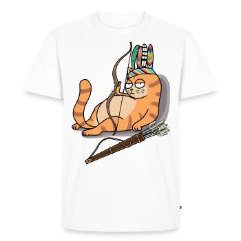 Indian Cat Warrior Carnival Fantasy Cats - Men's Premium Organic T-Shirt - white - Front - Nico (187cm)