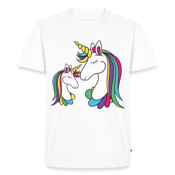 Unicorn mom & daughter - Men's Premium Organic T-Shirt - white - Front - Nico (187cm)