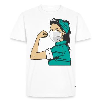 Rose The Riveter - Nurse Nurse - Men's Premium Organic T-Shirt - white - Front - Nico (187cm)