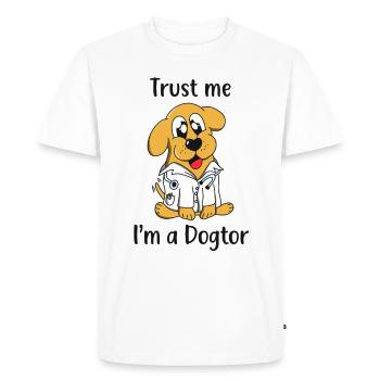 Drôle de chien médecin dessin animé - T-shirt Premium bio Homme - blanc - Devant - Nico (187cm)