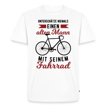 Fahrrad Rennrad Herren Spruch - Männer Premium Bio T-Shirt - Weiß - Vorne - Nico (187cm)