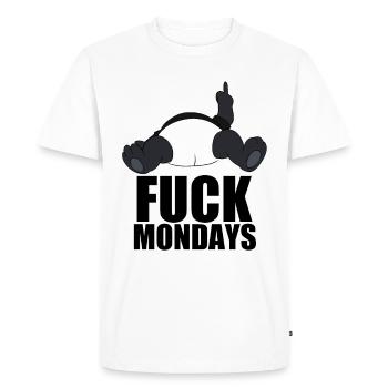 Baise le lundi Funny Panda - T-shirt Premium bio Homme - blanc - Devant - Nico (187cm)