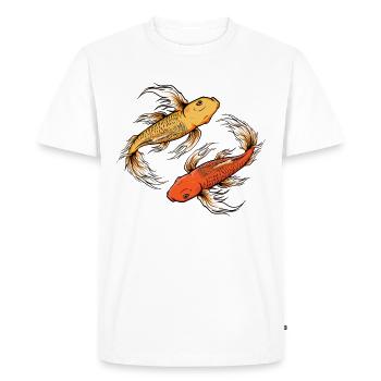 Étang à poissons d'ornement japonais Koi Japon poisson cadeau - T-shirt Premium bio Homme - blanc - Devant - Nico (187cm)