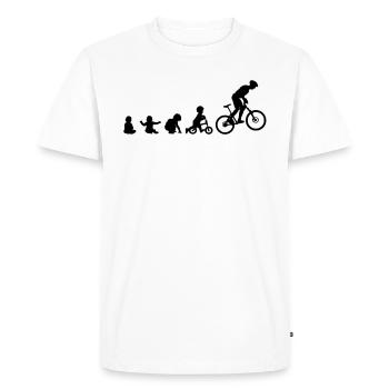 Idée cadeau vélo de montagne bébé Evolution I Funny - T-shirt Premium bio Homme - blanc - Devant - Nico (187cm)