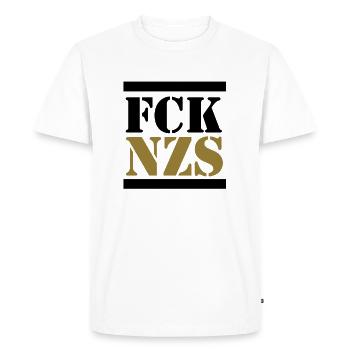 fck nazis contre la droite anti afd contre le racisme - T-shirt Premium bio Homme - blanc - Devant - Nico (187cm)