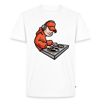 BATTLE DJ TURNTABLISM DEEJAY TURNTABLE GIFT - T-shirt Premium bio Homme - blanc - Devant - Nico (187cm)