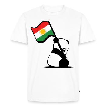 Panda kurde. Panda mignon avec le drapeau du Kurdistan - T-shirt Premium bio Homme - blanc - Devant - Nico (187cm)
