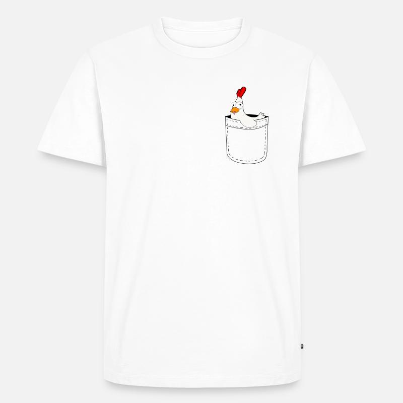 Hühner Huhn Geschenk - Männer Premium Bio T-Shirt - Weiß
