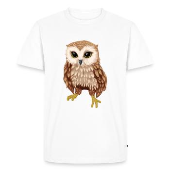 Chouette animaux sauvages animaux de la forêt hiboux zoologie nocturne - T-shirt Premium bio Homme - blanc - Devant - Nico (187cm)