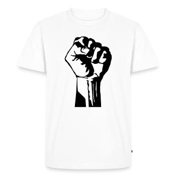 Faust Black Power Black Lives Matter Antifa - T-shirt Premium bio Homme - blanc - Devant - Nico (187cm)