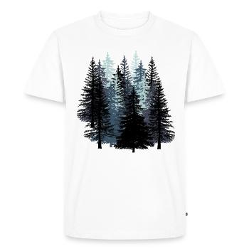 Forêt Noir et blanc Bois Durabilité Environnement Nature - T-shirt Premium bio Homme - blanc - Devant - Nico (187cm)