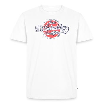 Vintage 50th Birthday Guest list Guestbook 50 - Men's Premium Organic T-Shirt - white - Front - Nico (187cm)