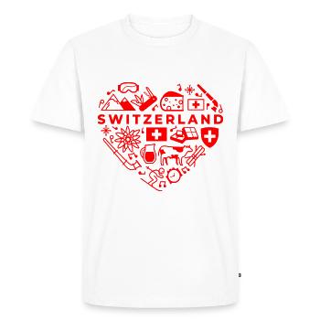 Switzerland - Men's Premium Organic T-Shirt - white - Front - Nico (187cm)