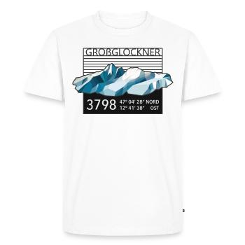Grossglockner 3798m sommet de montagne low poly Autriche - T-shirt Premium bio Homme - blanc - Devant - Nico (187cm)