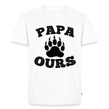 Papa Ours - T-shirt Premium bio Homme - blanc - Devant - Nico (187cm)