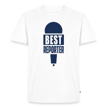 Korrespondent Presse Journalist Bericht Reporter - Männer Premium Bio T-Shirt - Weiß - Vorne - Nico (187cm)