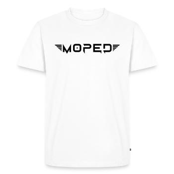 moped - Men's Premium Organic T-Shirt - white - Front - Nico (187cm)