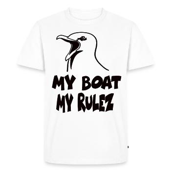 My boat my rules - Men's Premium Organic T-Shirt - white - Front - Nico (187cm)